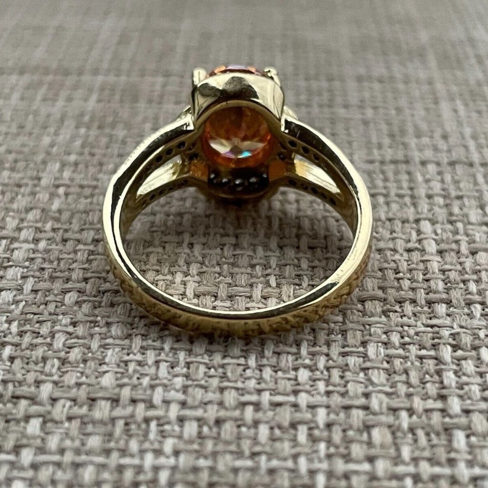 Women Rings Gold Plated Fashion Jewelry Rings Lab Created Stone Size 8 - Picture 8 of 12